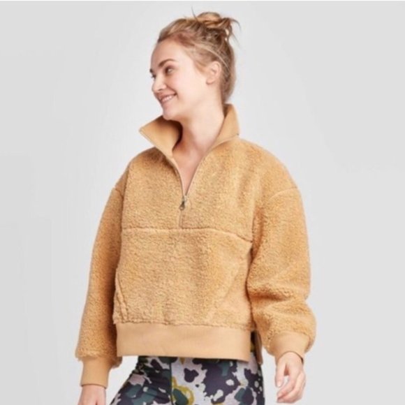 JoyLab Jackets & Blazers - Joy Lab Sherpa Half Zip Pullover Sweatshirt